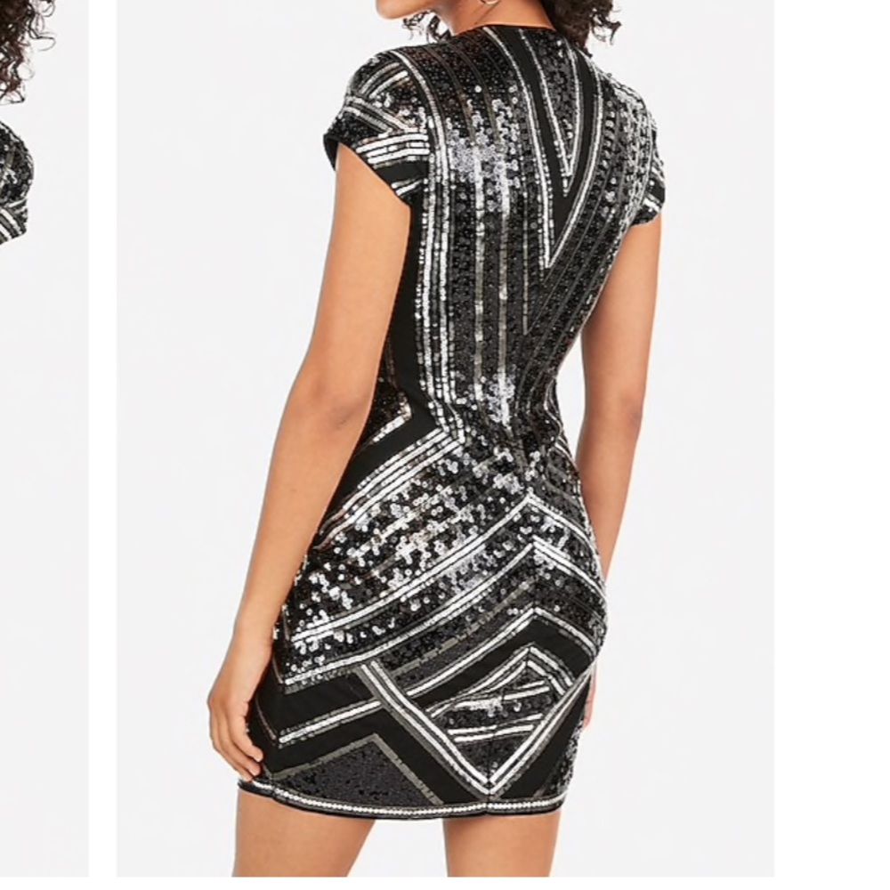 Black sequin dress by Express size XS brand new - Picture 2 of 2
